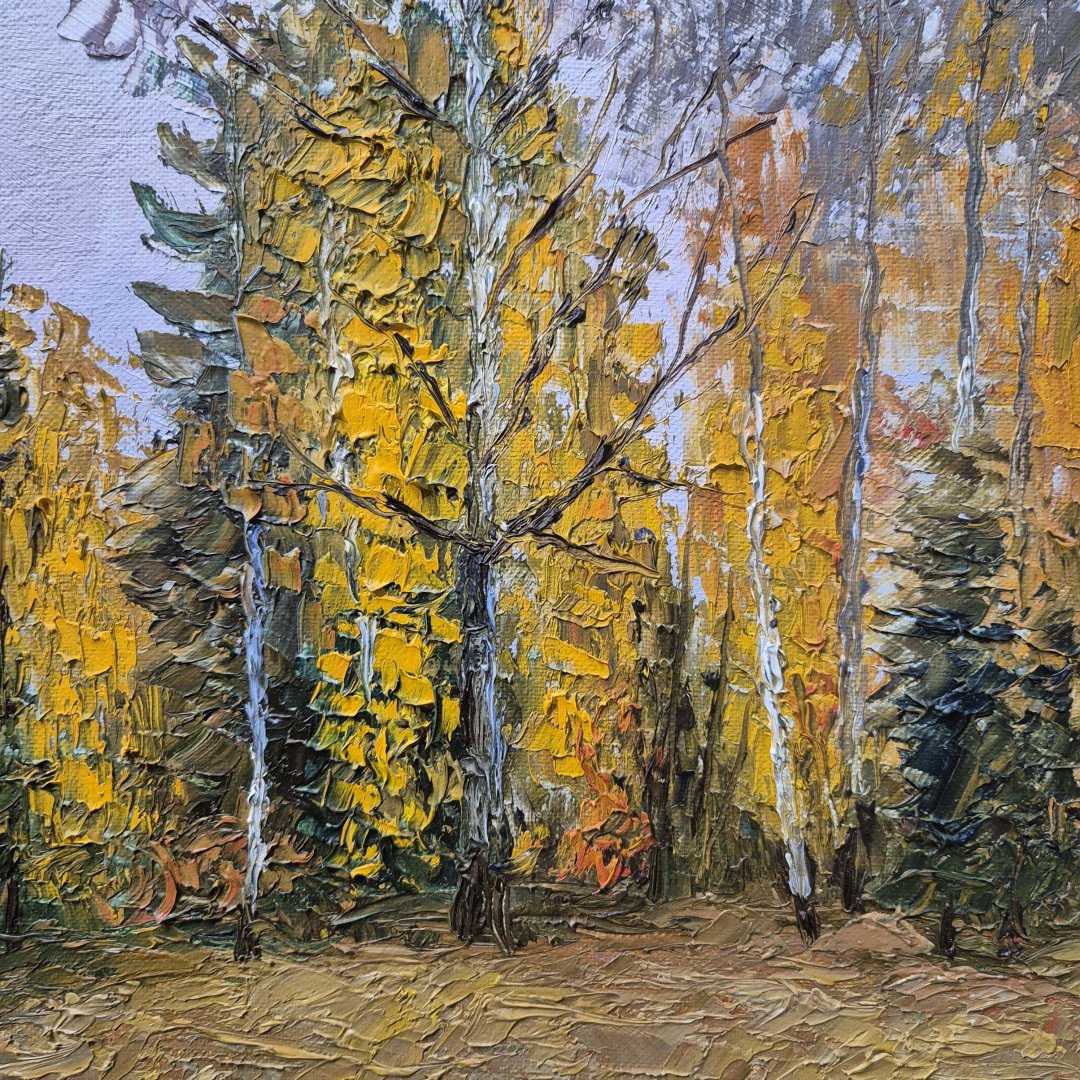 Картина. Стефан Домусчи. Осень. Холст, картон, масло. 33х49см. Авторская живопись.