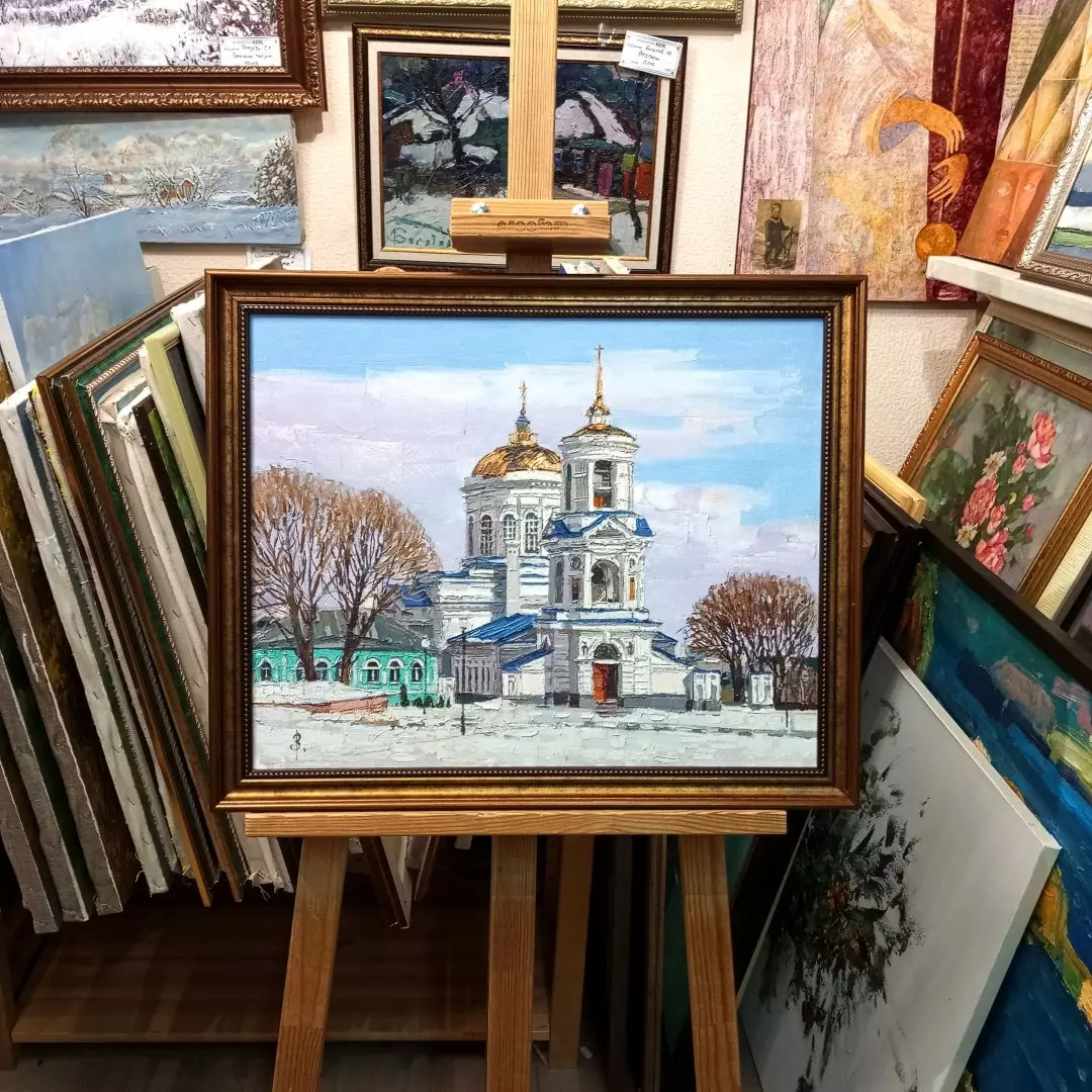 Картина. Виталий Мартыненко. Покровская церковь. Холст, масло. 40х50 см. Авторская живопись.