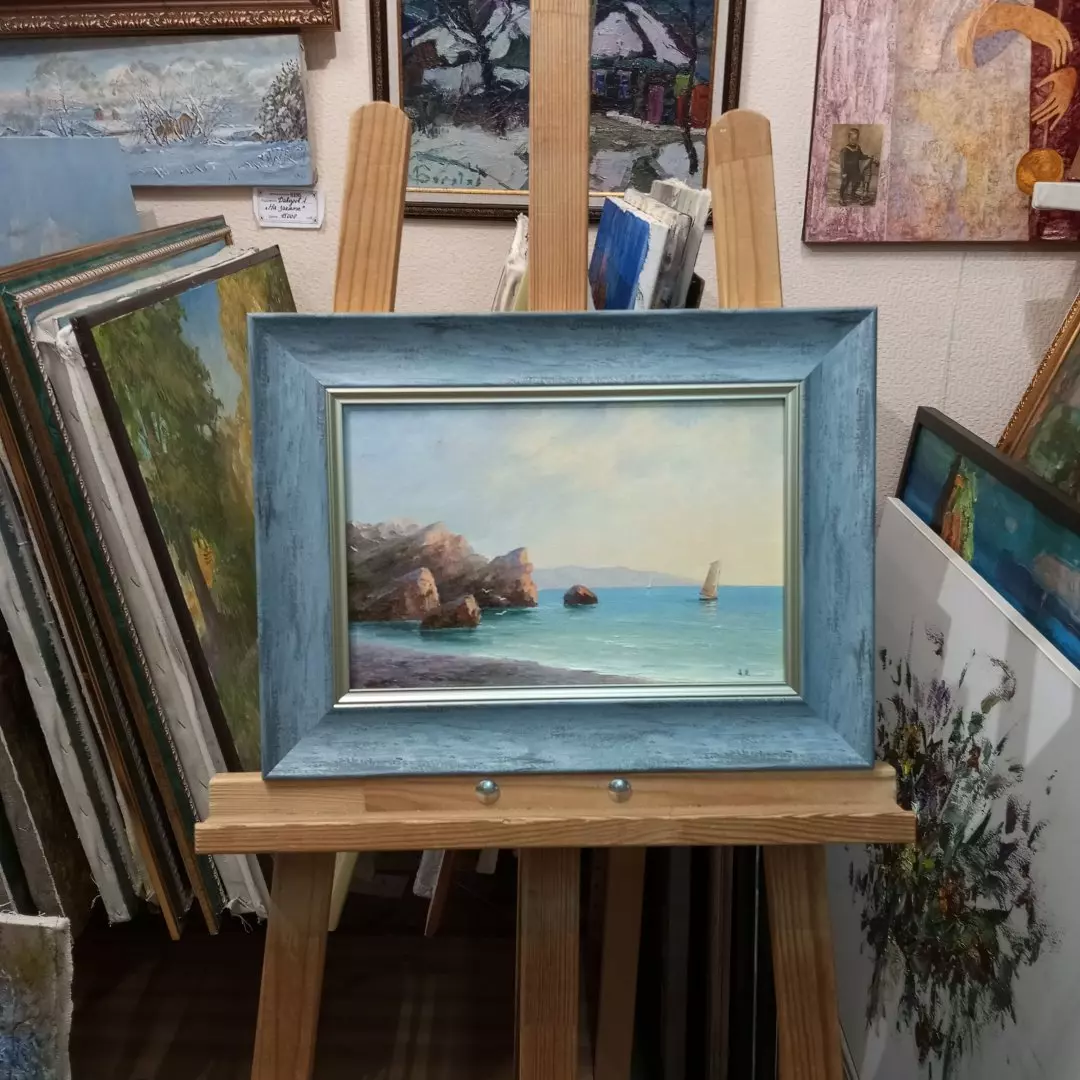 Картина. Александр Крымовский. Штиль. Холст, картон, масло. 20х30 см. Авторская живопись.