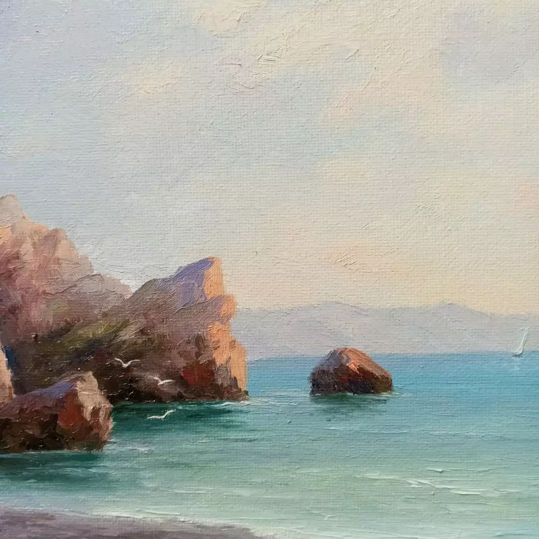 Картина. Александр Крымовский. Штиль. Холст, картон, масло. 20х30 см. Авторская живопись.