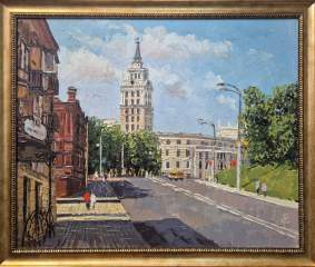Картина. Виталий Мартыненко. Улица Степана Разина, Воронеж. Холст, масло. 45х55 см. Авторская живопись.
