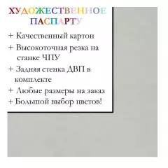 Окно паспарту 40x50, бледно-серый - 992 / B504 (черный срез)