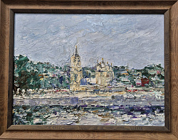 Картина. Инна Москалева. Воронеж, Успенская церковб. Холст, картон, масло. 30х40см. Авторская живопись.