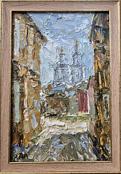 Картина. Инна Москалева.К свету. Холст, картон, масло. 30х20см. Авторская живопись.