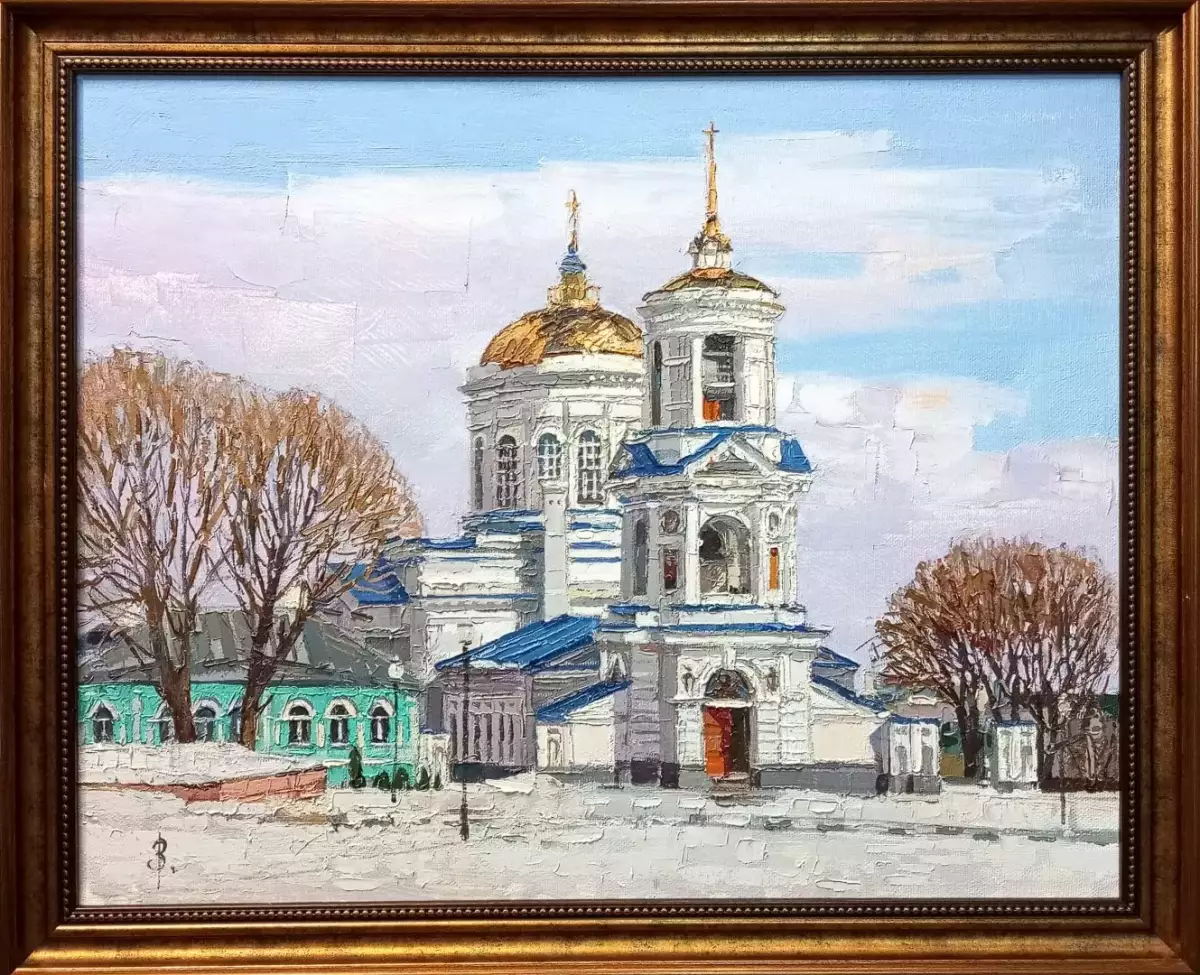 Картина. Виталий Мартыненко. Покровская церковь. Холст, масло. 40х50 см. Авторская живопись.