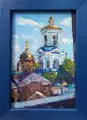 Картина. Анна Письменскова (Зайцева). Весна за окошком. Картон, масло. 15х10 см. Авторская живопись.
