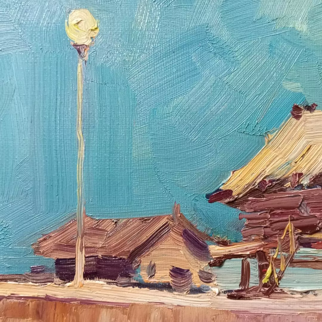 Картина. Александр Филиппов.Рыбацкие домики холст, масло. 50х60 см. Авторская живопись.