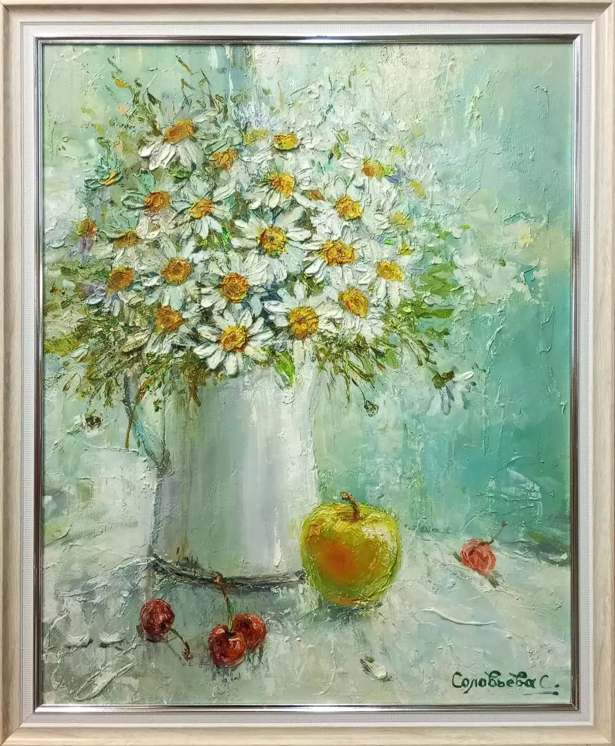 Картина. Светлана Соловьева. Ромашк. Холст, масло. 50х40 см. Авторская живопись.