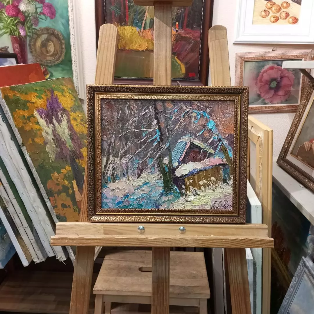 Картина. Александр Филиппов.Замело. Картон, масло. 25х30 см. Авторская живопись.
