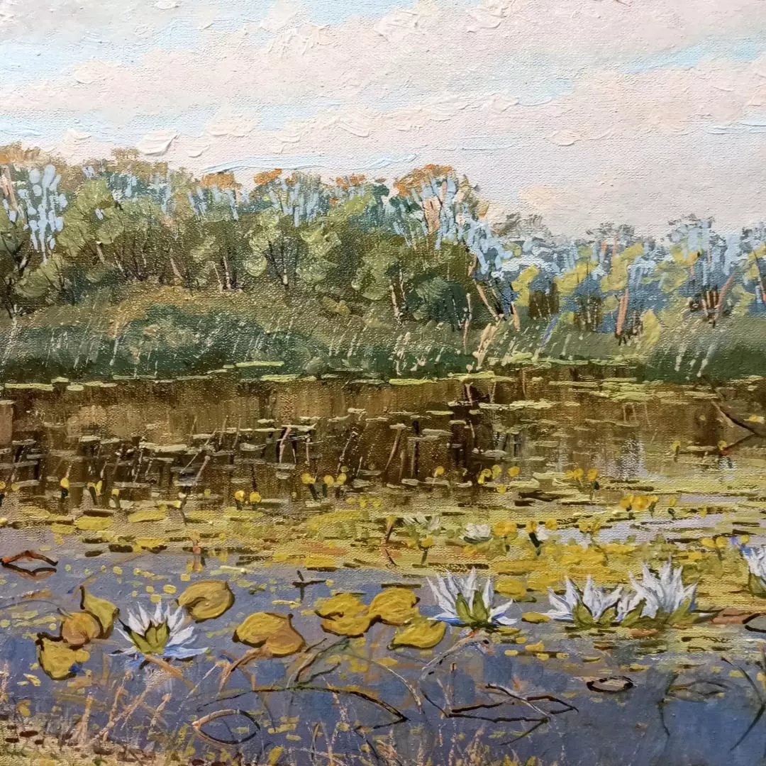 Картина. Александр Давыдов. На р.Воронеж. Холст, масло. 40х50см. Авторская живопись.
