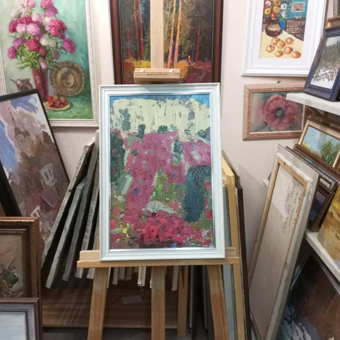 Картина. Юрий Болотов. Цветущий май. Холст, масло. 45х30 см. Авторская живопись