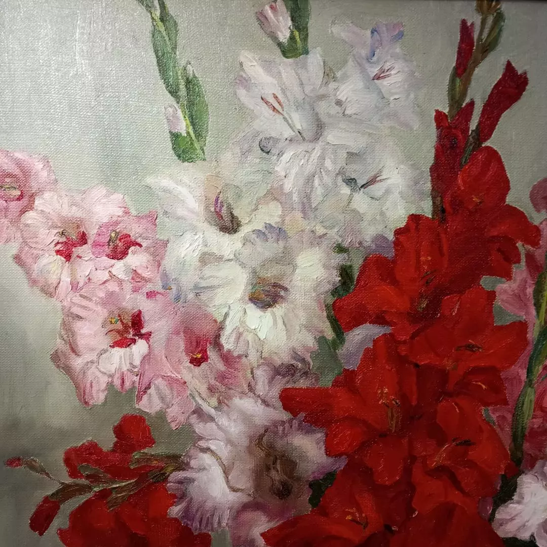 Картина. Александр Золотых. Гладиолусы. Холст, масло. 75х50см. Авторская живопись.