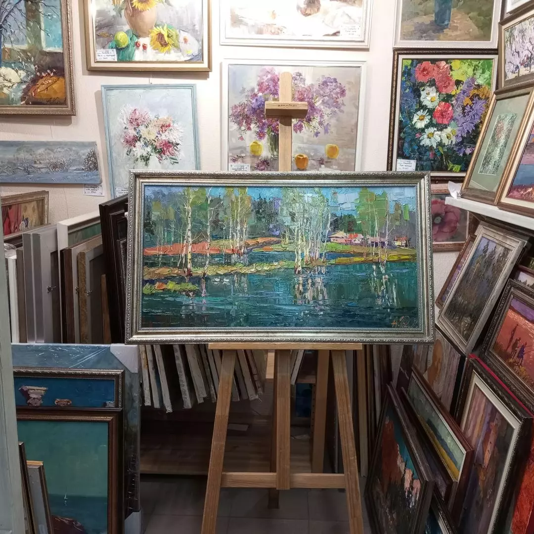 Картина. Александр Филиппов. Весенние гуси. Холст, масло. 45х85 см. Авторская живопись.