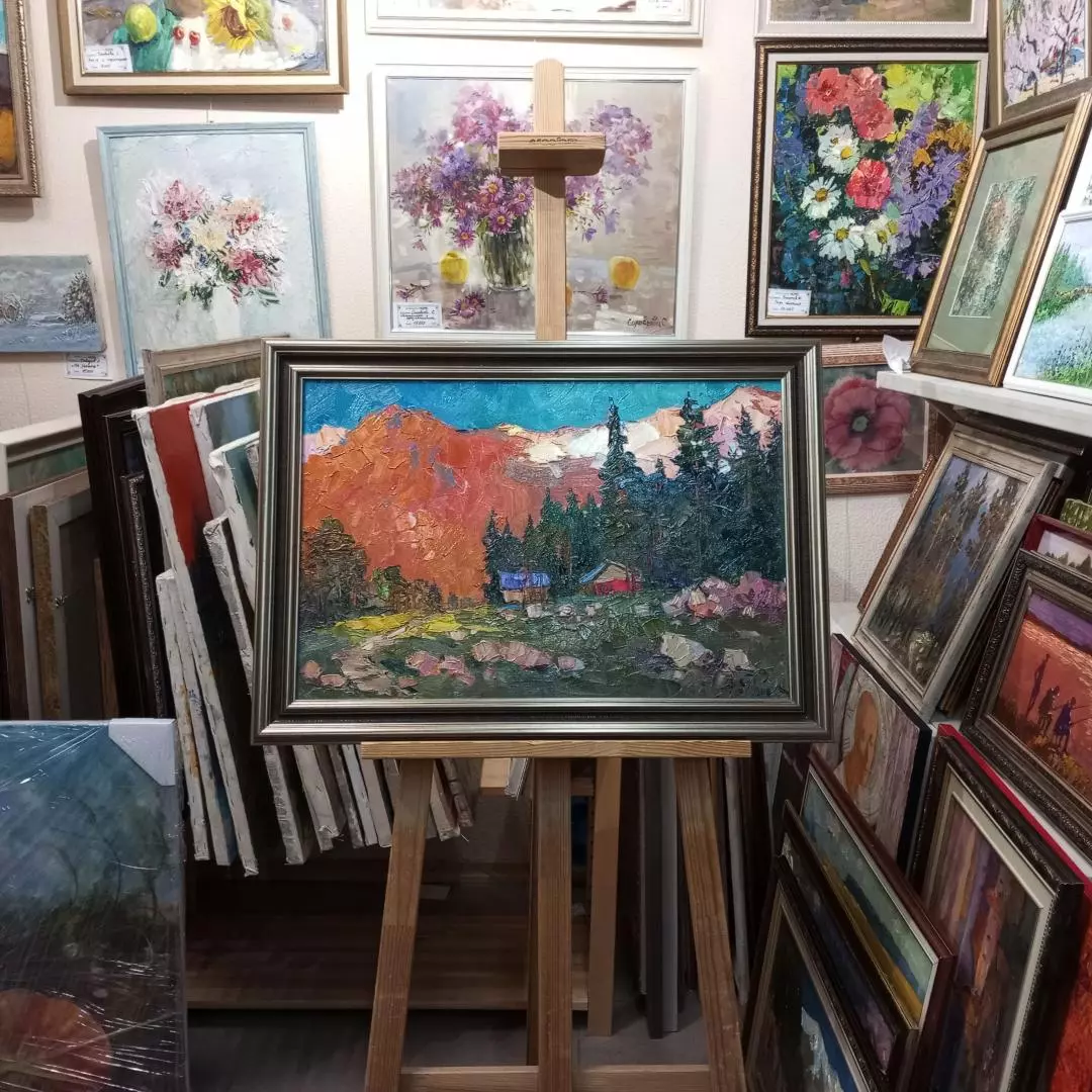 Картина. Александр Филиппов. Под ярким солнцем Архыз. Холст, масло. 40х60 см. Авторская живопись.