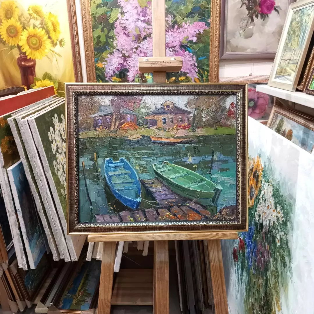 Картина. Александр Филиппов. После рыбалки. Холст, масло. 40х50 см. Авторская живопись.