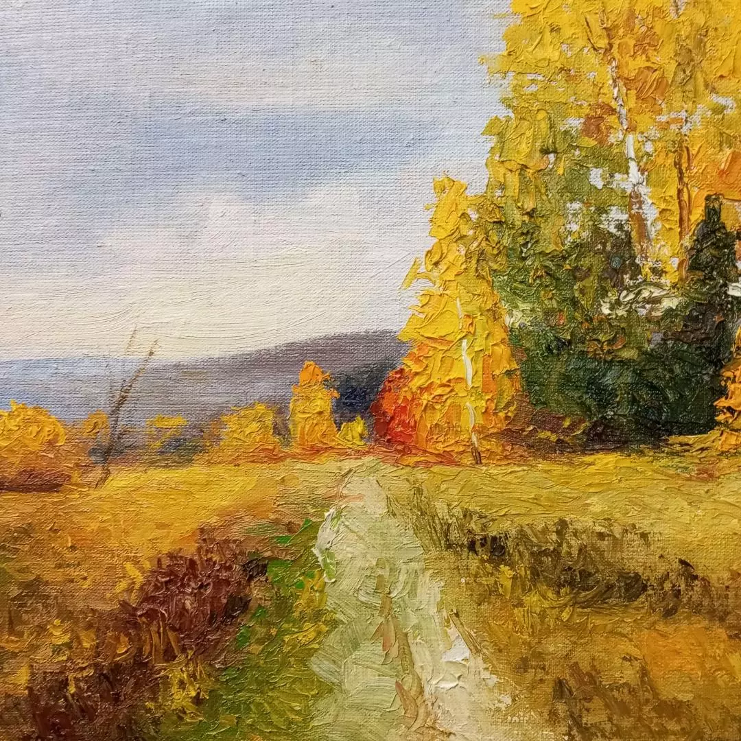 Картина. Стефан Домусчи.Золотая осень. Холст, картон, масло. 40х60 см. Авторская живопись.