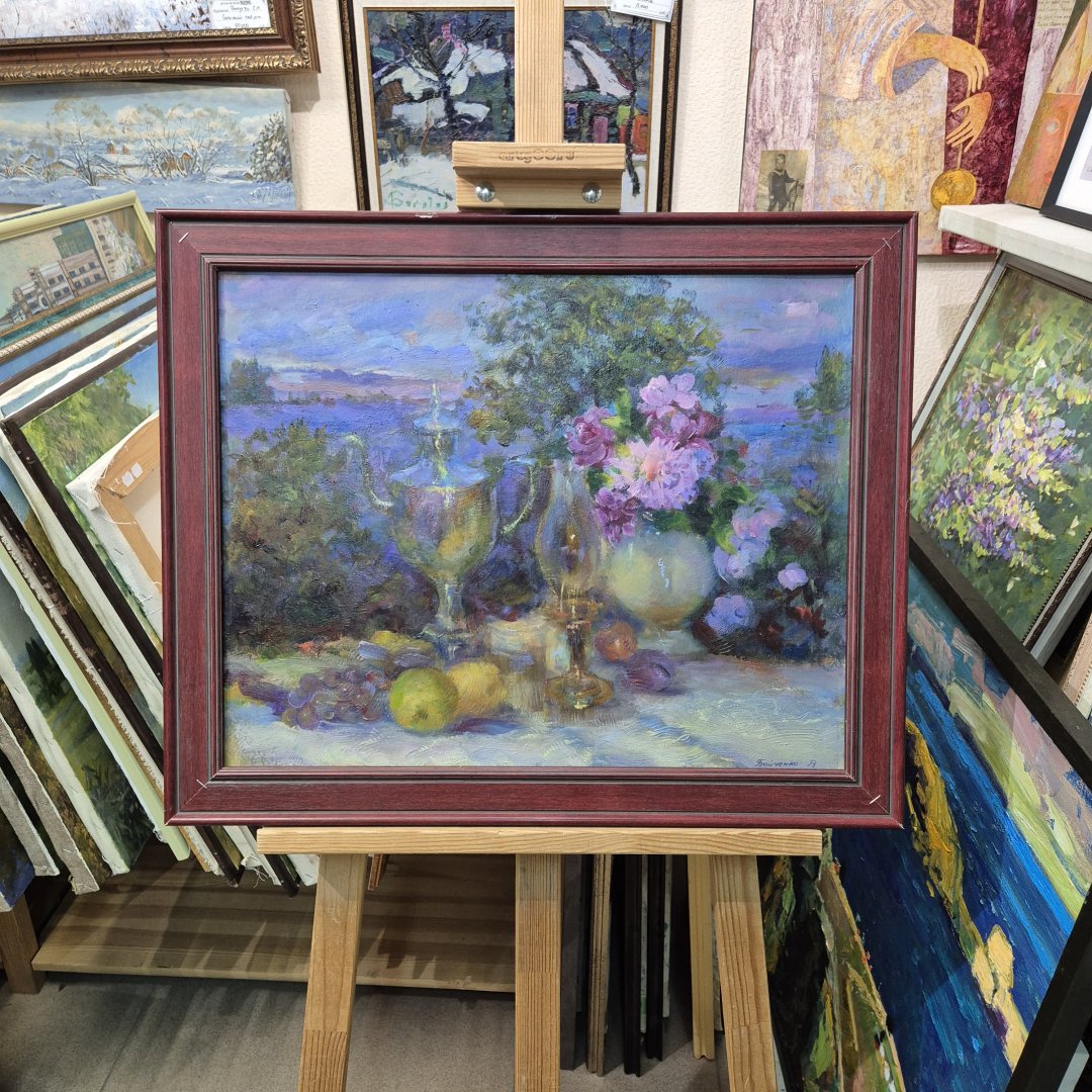 Картина. Виктор Бойченко. Натюрморт. Картон, масло. 42х50см. Авторская живопись.