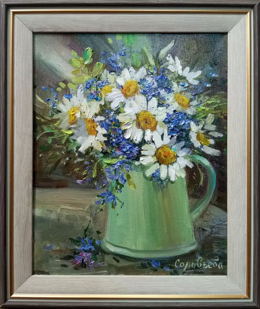 Картина. Светлана Соловьева. Лето в вазе. Холст, масло. 25х20 см. Авторская живопись.