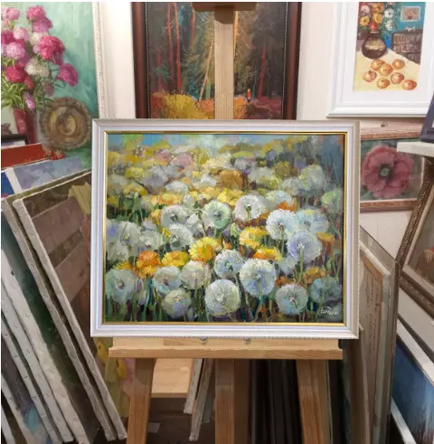 Картина. Никколова И.А. Одуванчиковое утро. Холст, масло. 40х50 см. Авторская живопись.