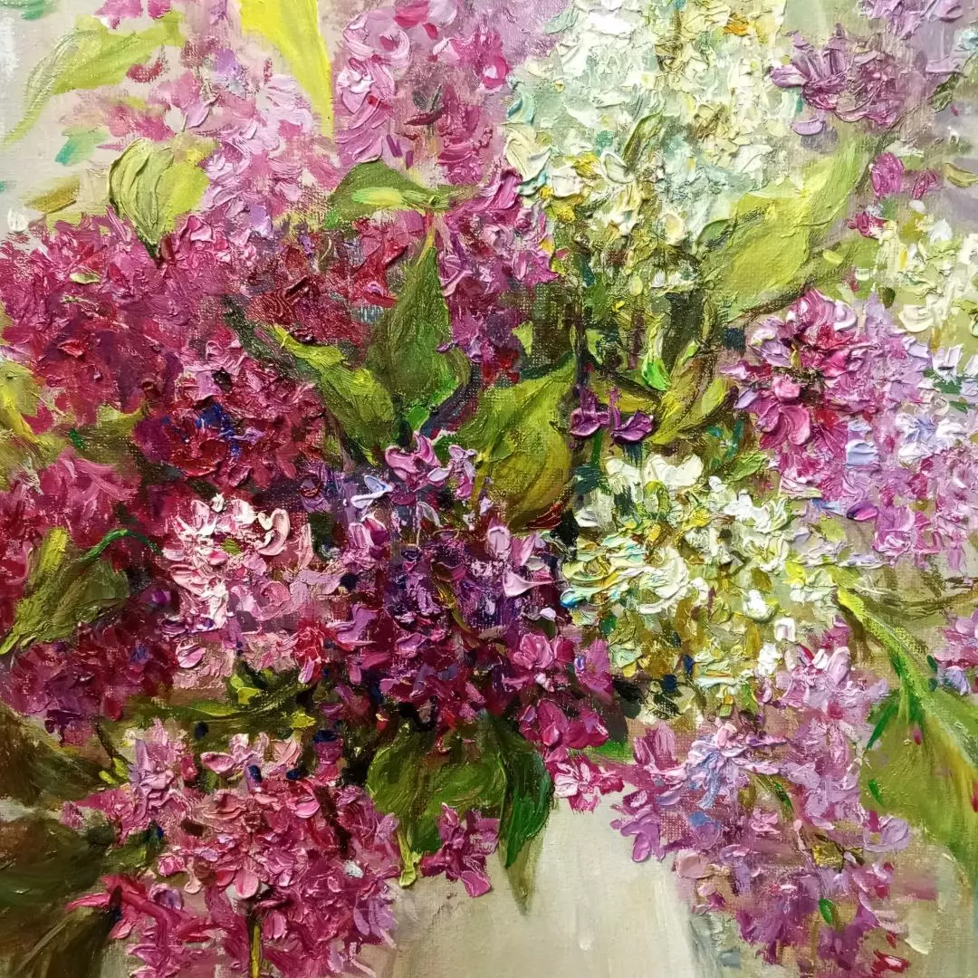 Картина. Светлана Соловьева. Запах сирени. Холст, масло. 50х40 см. Авторская живопись.
