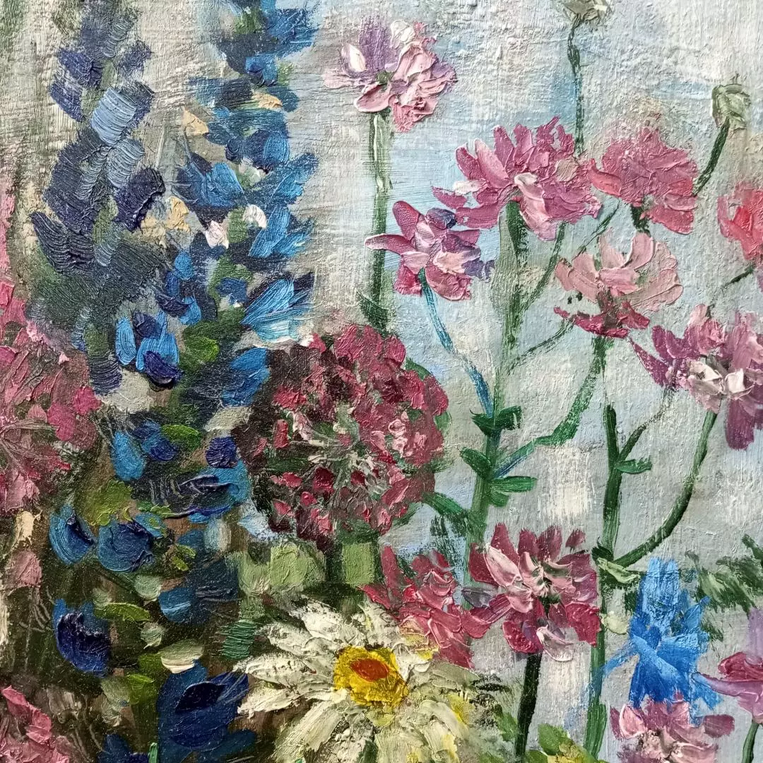 Картина. Ольга Пономарева Букет. Оргалит, масло, 68х38. Авторская живопись.