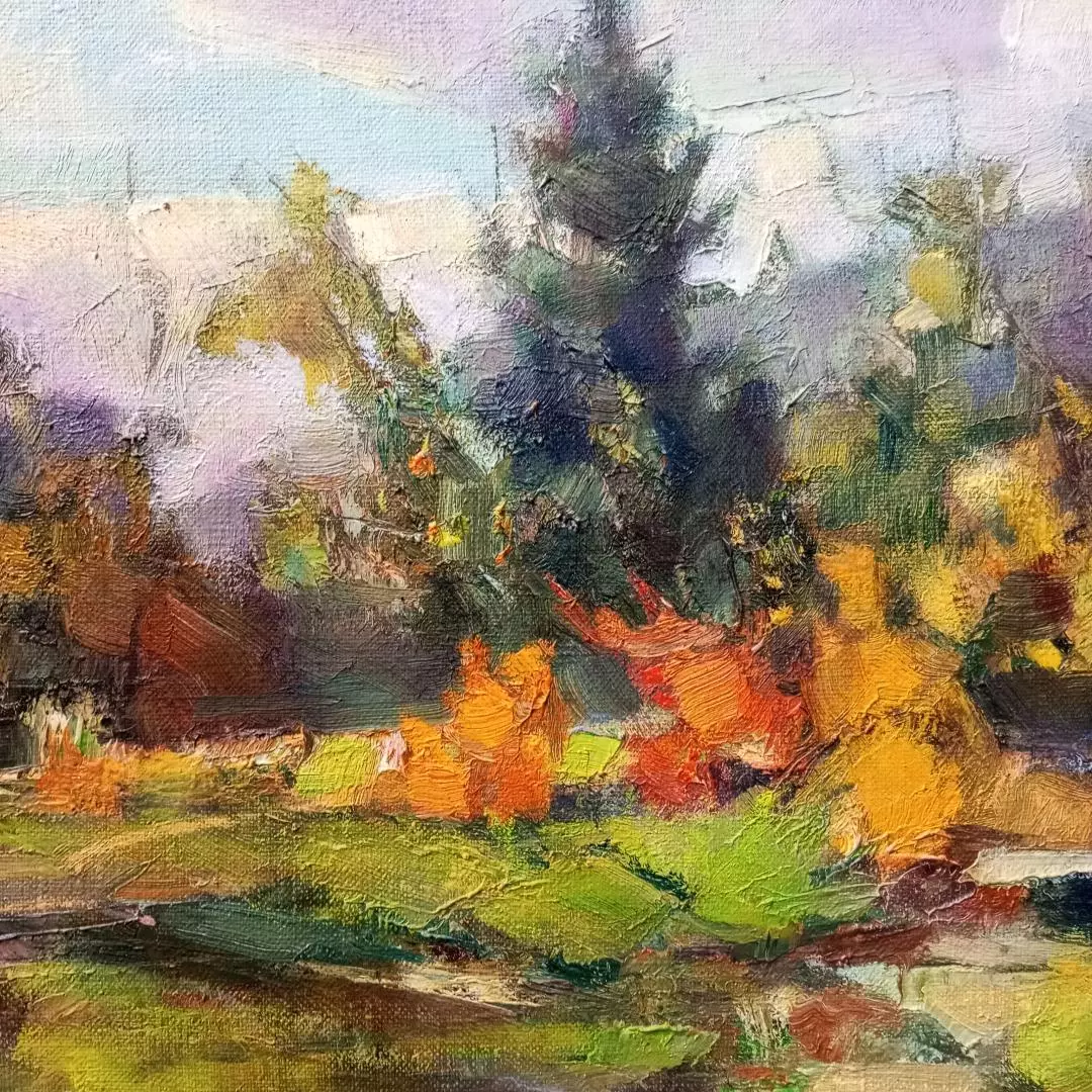 Картина. Максим Аникандров Начало осени, холст, масло, 30х40 см. Авторская живопись.