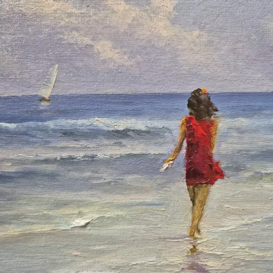 Картина. Александр Крымовский. К морю. Холст, картон, масло.15х26 см. Авторская живопись.