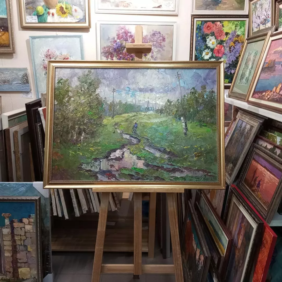 Картина. Александр Филиппов. Прошел весенний дождик. Холст, масло. 60х85 см. Авторская живопись.