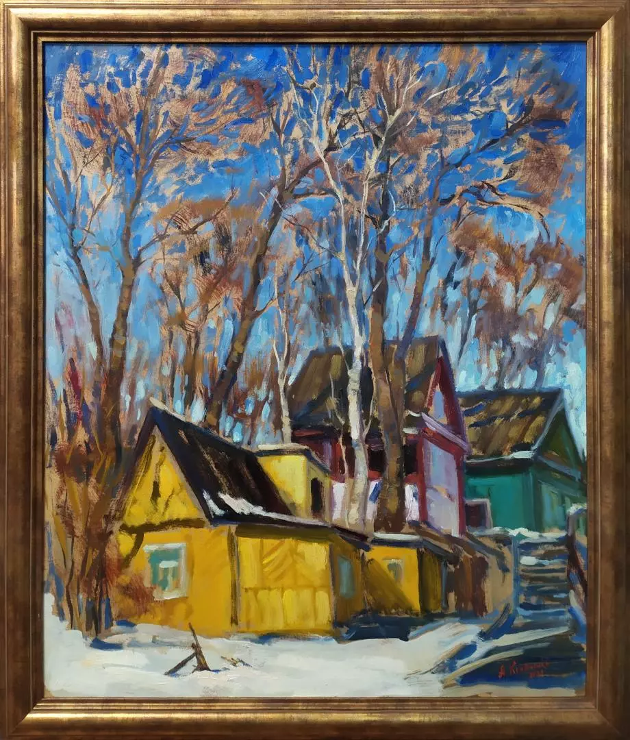 Картина. Анна Крутченко Март, картон, масло, 60х50 см. Авторская живопись.