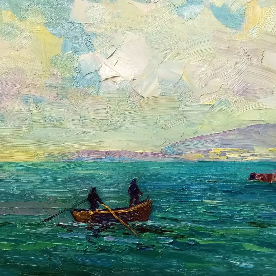 Картина. Александр Филиппов. Утро над Джанхотом. Холст, масло. 45х85 см. Авторская живопись.