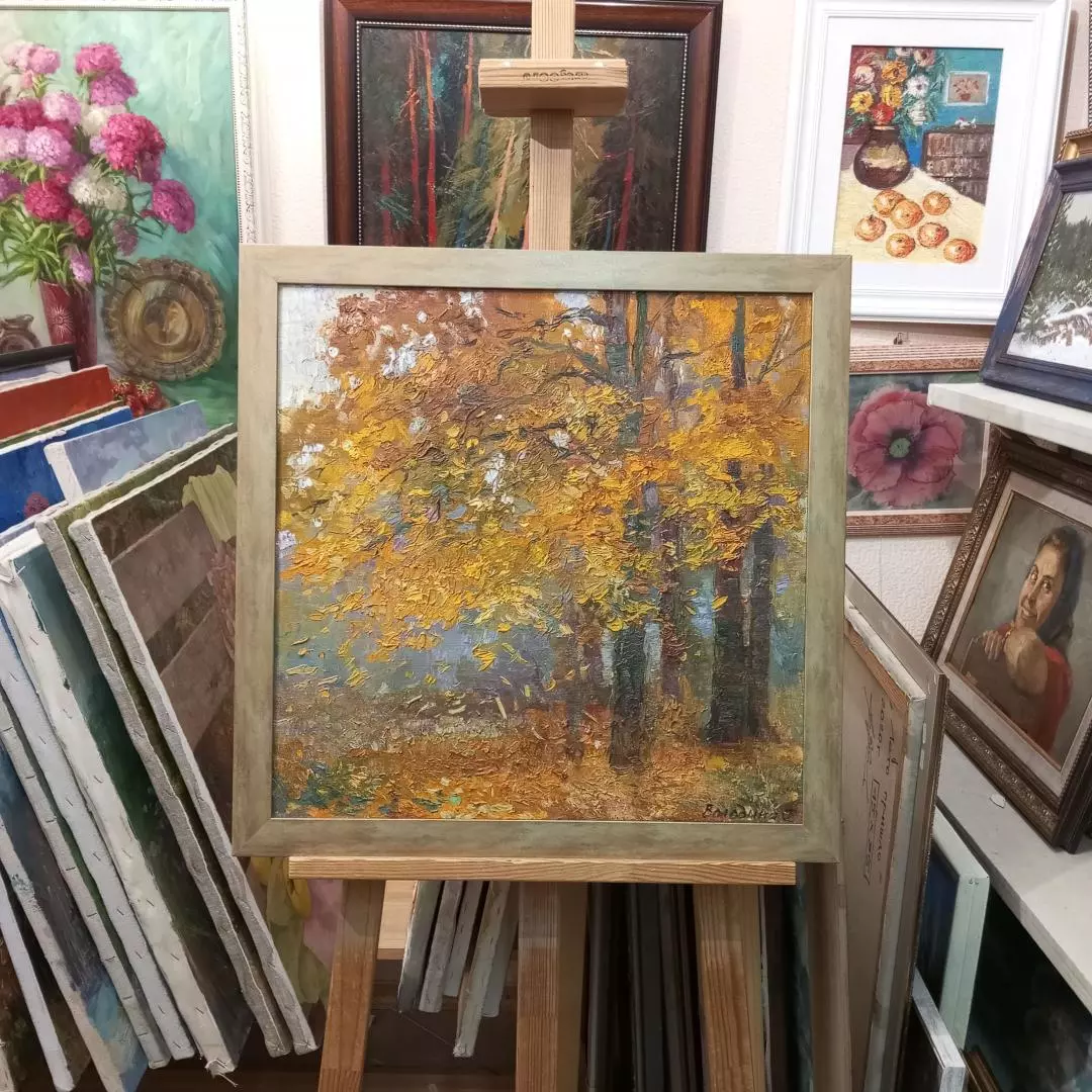 Картина. Светлана Володина. Листопад, холст, масло, 50х50 см. Авторская живопись.