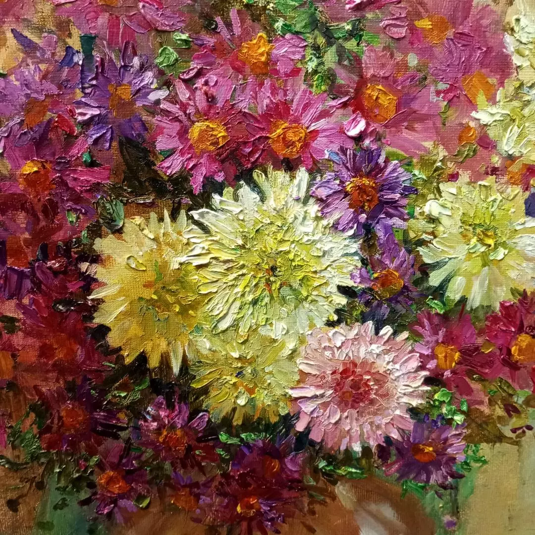 Картина. Светлана Соловьева. Дыхание осени. Холст, масло. 40х40 см. Авторская живопись.