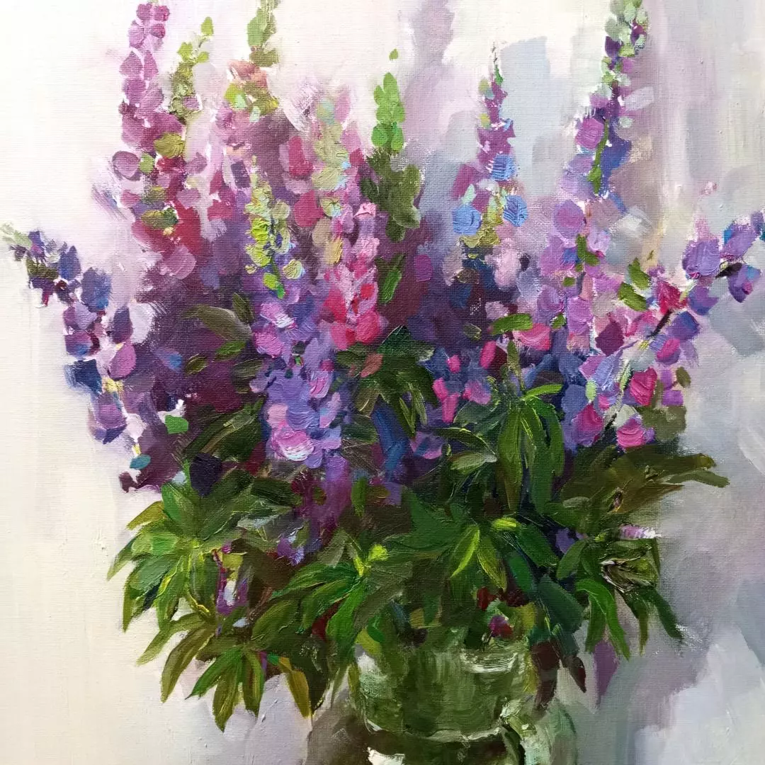 Картина. Анастасия Голубцова. Люпины. Холст, масло. 60х40 см. Авторская живопись.
