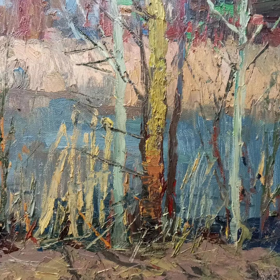 Картина. Юрий Болотов Затаённое дыхание весны, холст, масло, 40х60. Авторская живопись