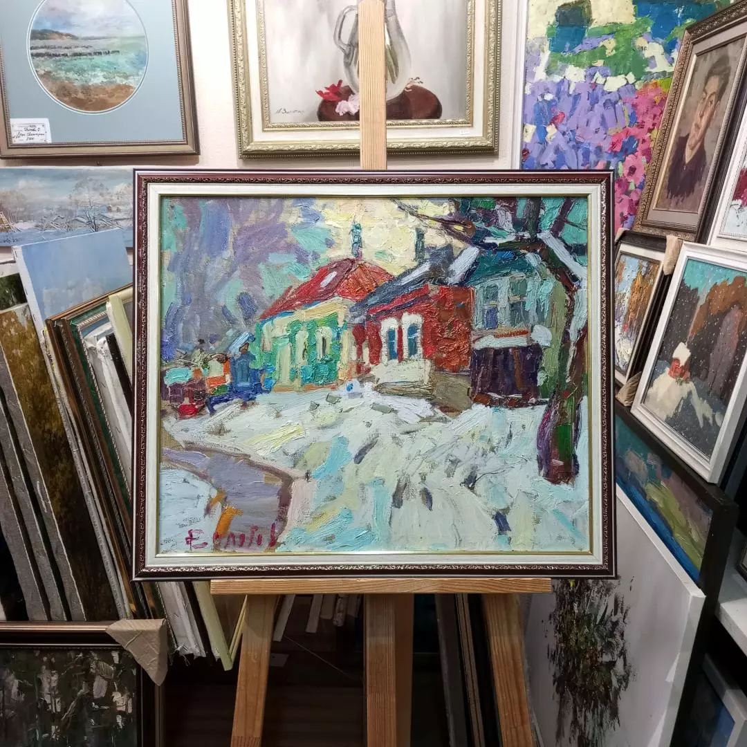Картина. Юрий Болотов. Зимка. Холст, масло. 50х60 см. Авторская живопись