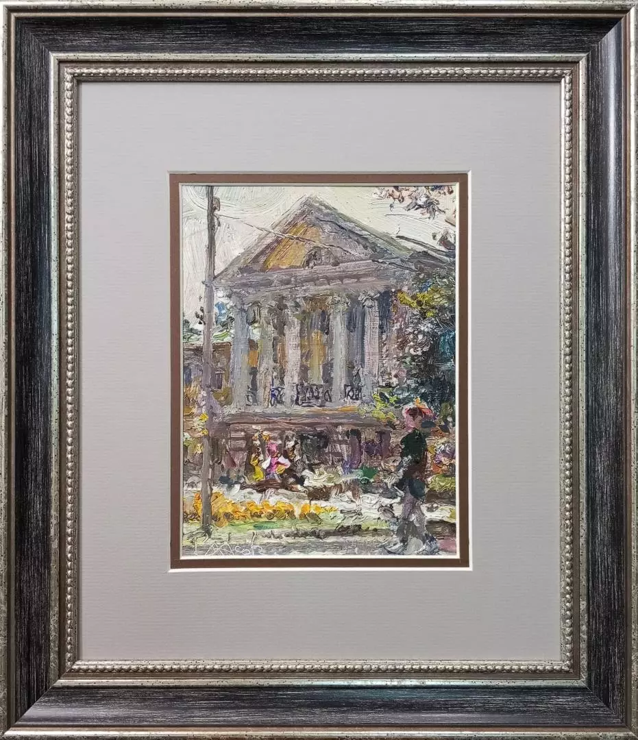 Картина. Владимир Власов. На улице Карла Маркса. Картон, масло. 20х15 см. Авторская живопись.