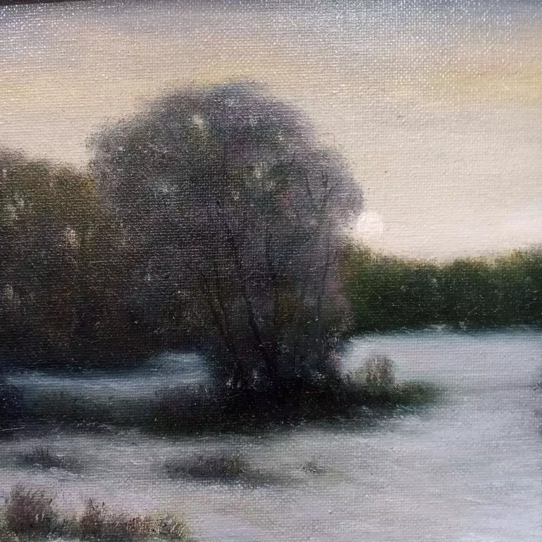 Попов Дмитрий. Зимнее солнце. Холст, масло. 20х30 см. Авторская живопись