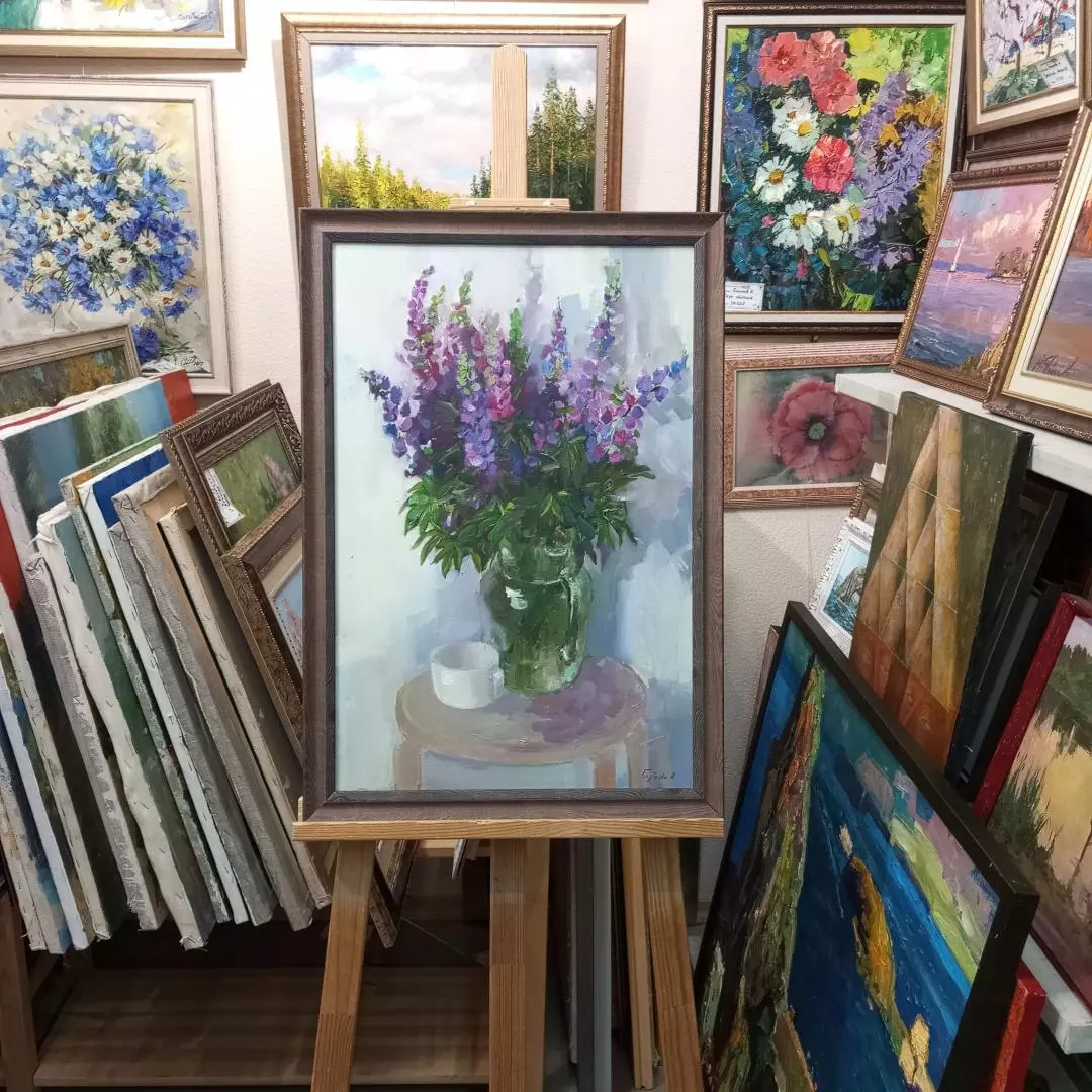 Картина. Анастасия Голубцова. Люпины. Холст, масло. 60х40 см. Авторская живопись.