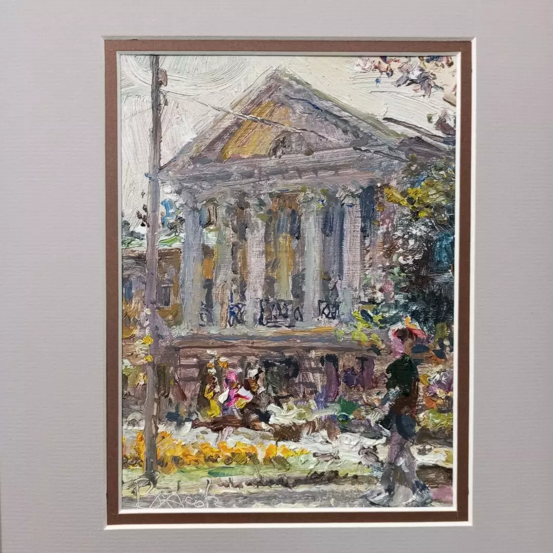 Картина. Владимир Власов. На улице Карла Маркса. Картон, масло. 20х15 см. Авторская живопись.