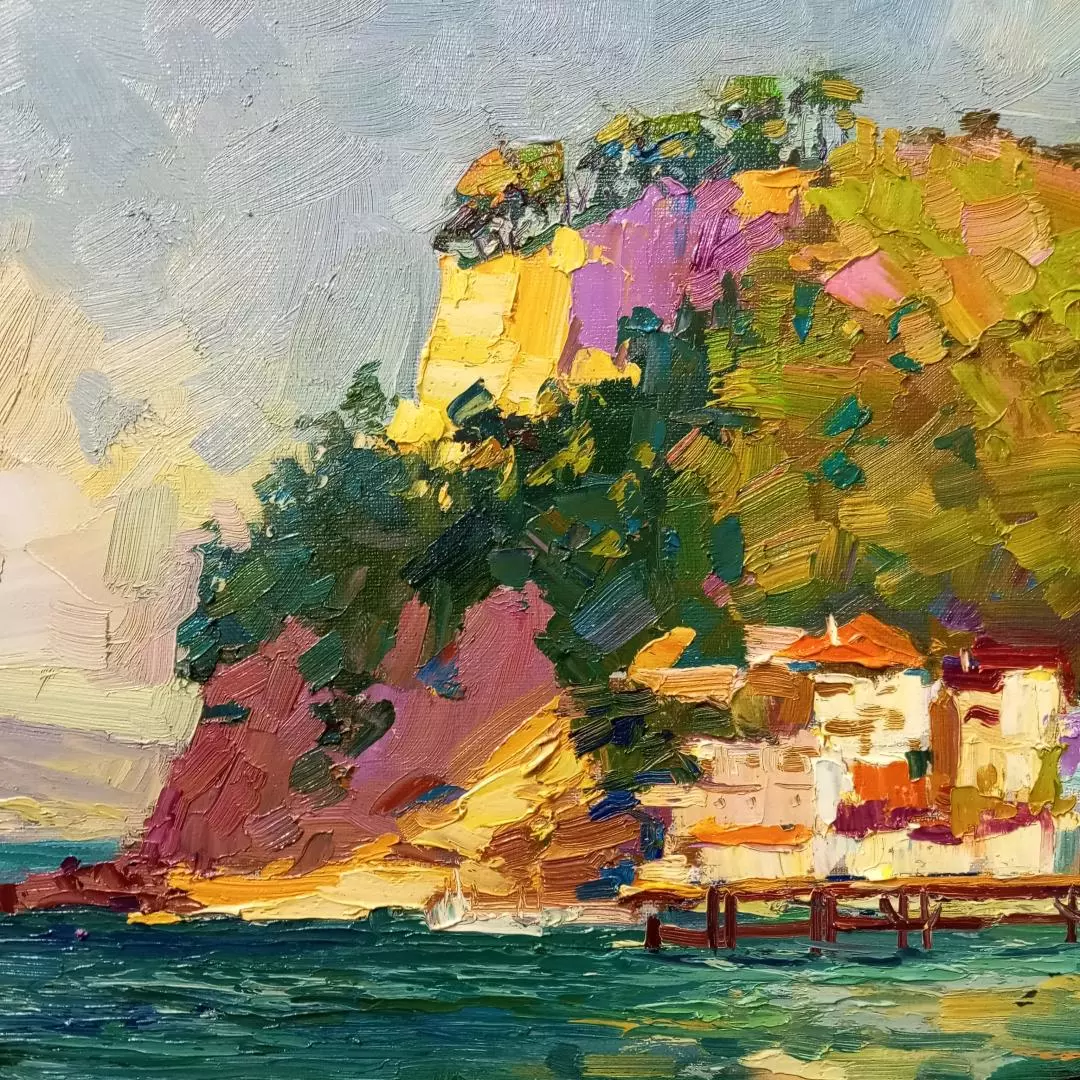 Картина. Александр Филиппов. Утро над Джанхотом. Холст, масло. 45х85 см. Авторская живопись.