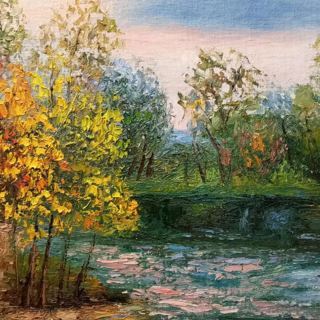 Картина. Стефан Домусчи. Хопёр осенью. Холст, картон, масло. 40х60 см. Авторская живопись.