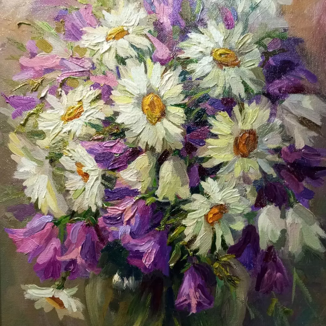 Картина. Никколова И.А. Дачный букетик. Холст, масло. 40х30 см. Авторская живопись.