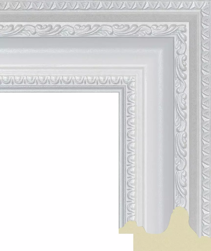 Рама багетная 80x120 для картин и зеркал, белая - 7 см, классическая, пластиковая, с креплением, 744-723