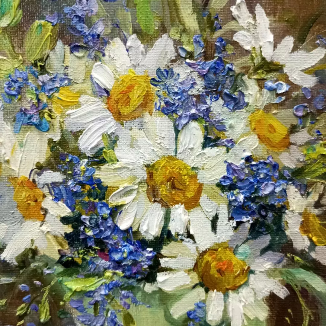 Картина. Светлана Соловьева. Лето в вазе. Холст, масло. 25х20 см. Авторская живопись.