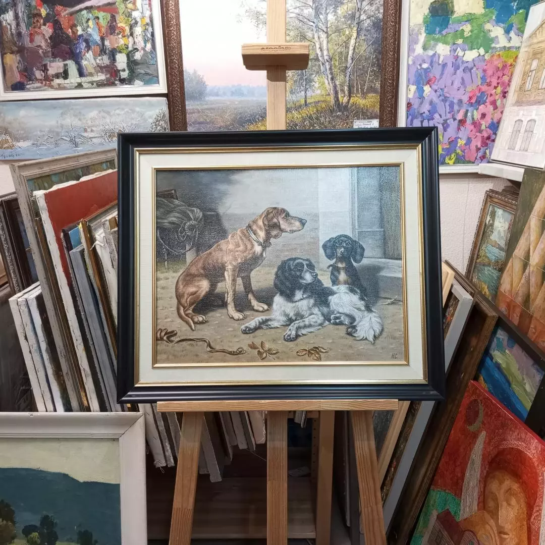Картина. Сергей Нелюбин.Охота. Холст, масло. 40х50 см. Авторская живопись.