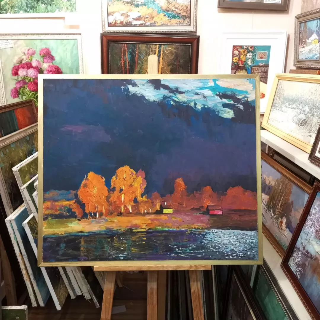 Картина. Сергей Савосин. Ноктюрн. Оргалит, масло. 72х85 см. Авторская живопись.