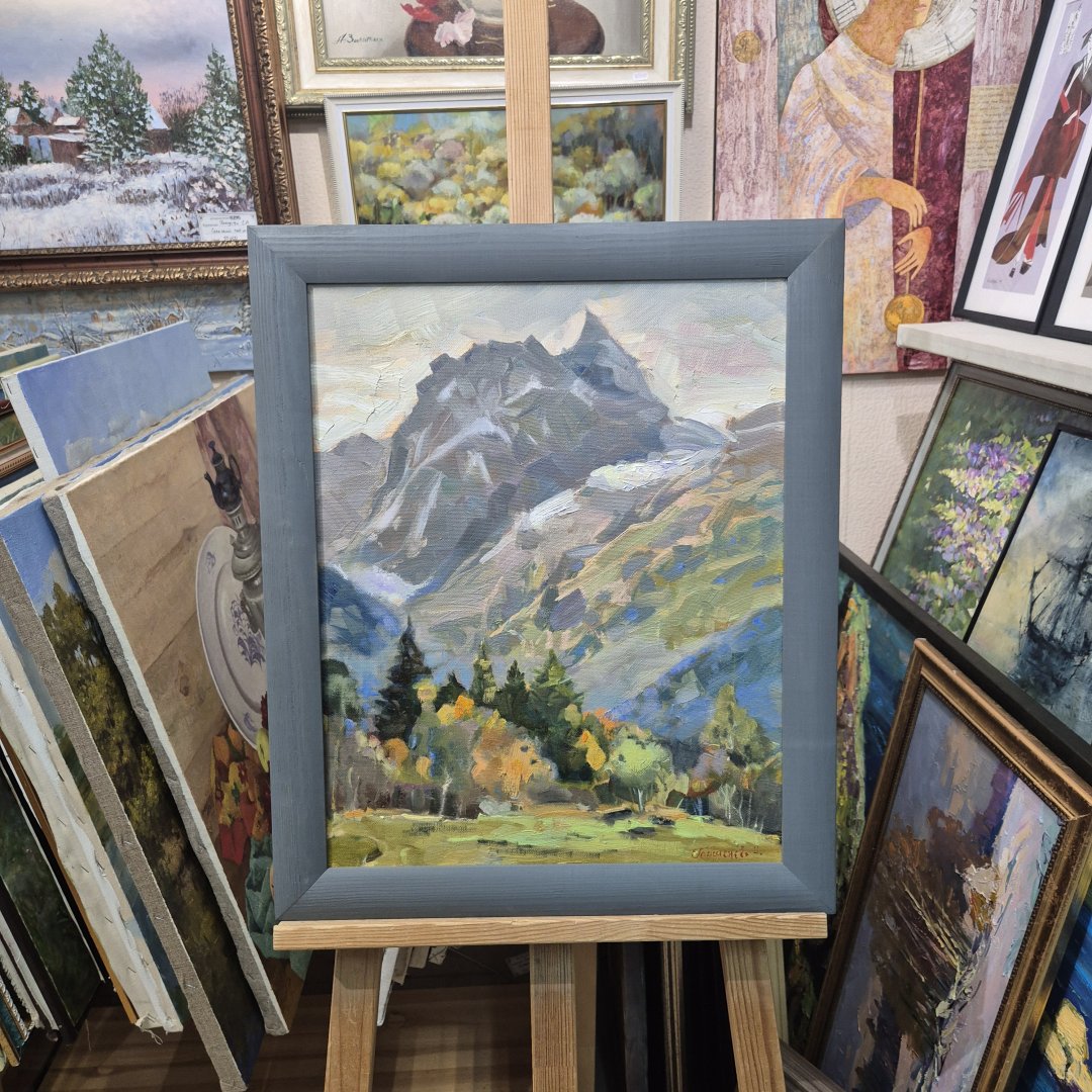 Картина. Наталия Горшенева. Пик Инэ, осень в Домбае. Холст, масло. 50х40. Авторская живопись.