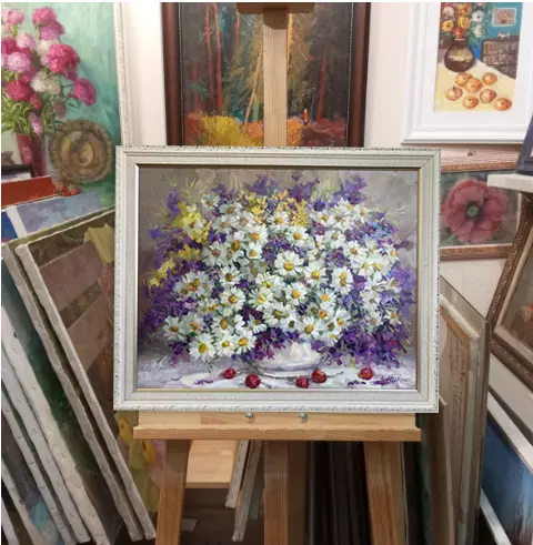 Картина. Никколова И.А. Июльский букет. Холст, масло. 40х50 см. Авторская живопись.