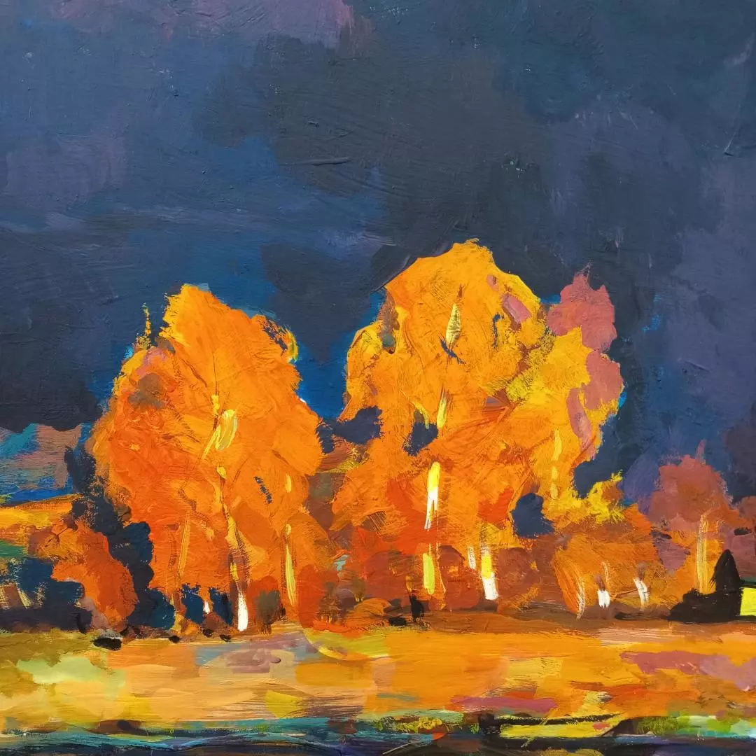 Картина. Сергей Савосин. Ноктюрн. Оргалит, масло. 72х85 см. Авторская живопись.