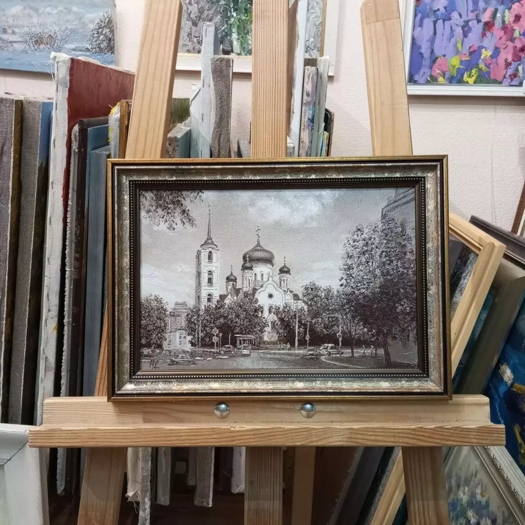 Картина. Сергей Нелюбин. Благовещенский собор. Холст, масло. 20х30 см. Авторская живопись.